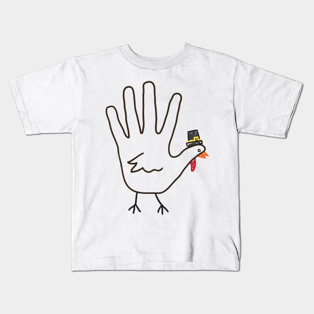 handdrawn turkey hand Kids T-Shirt by asyrum